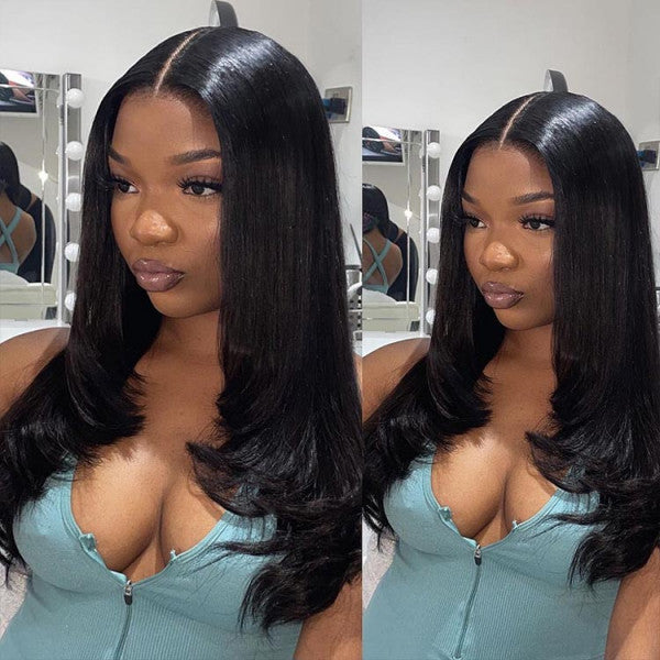 Bone Straight Layer Inner Buckle Lace Wigs