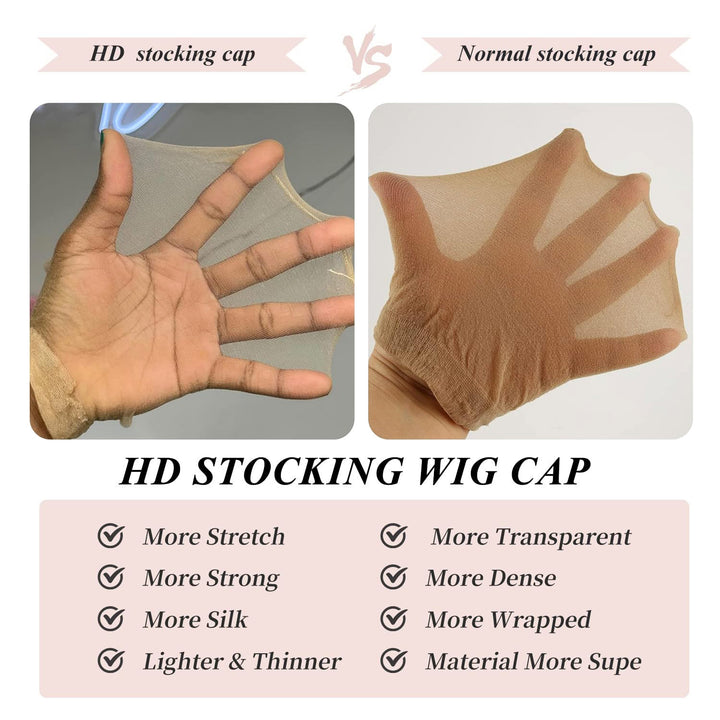 HD Wig Caps Soft and Breathable Invisible Wig Cap Bling Hair