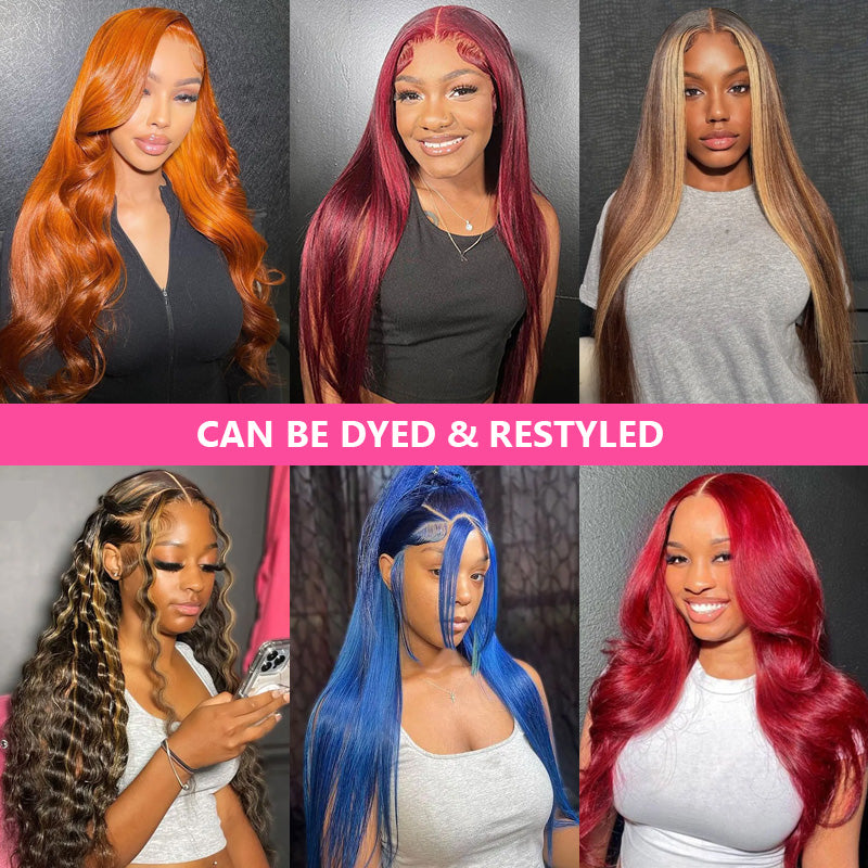 Bling Hair Ready to Wear Glueless Lace Front Human Hair Wigs Brazilian Straight Bleached Knots Pre-Cut Lace Frontal Wig Pre-plucked