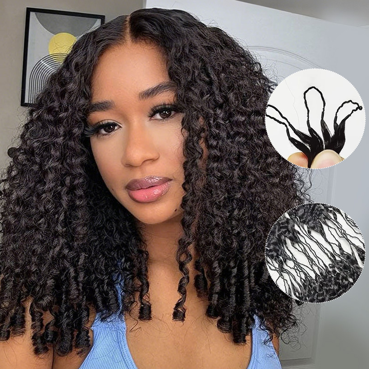 Bling Hair New In Burmese Curly Crochet Human Hair, Designed for Miracle Knots Boho Braids Plush Texture Time-Saving Wear