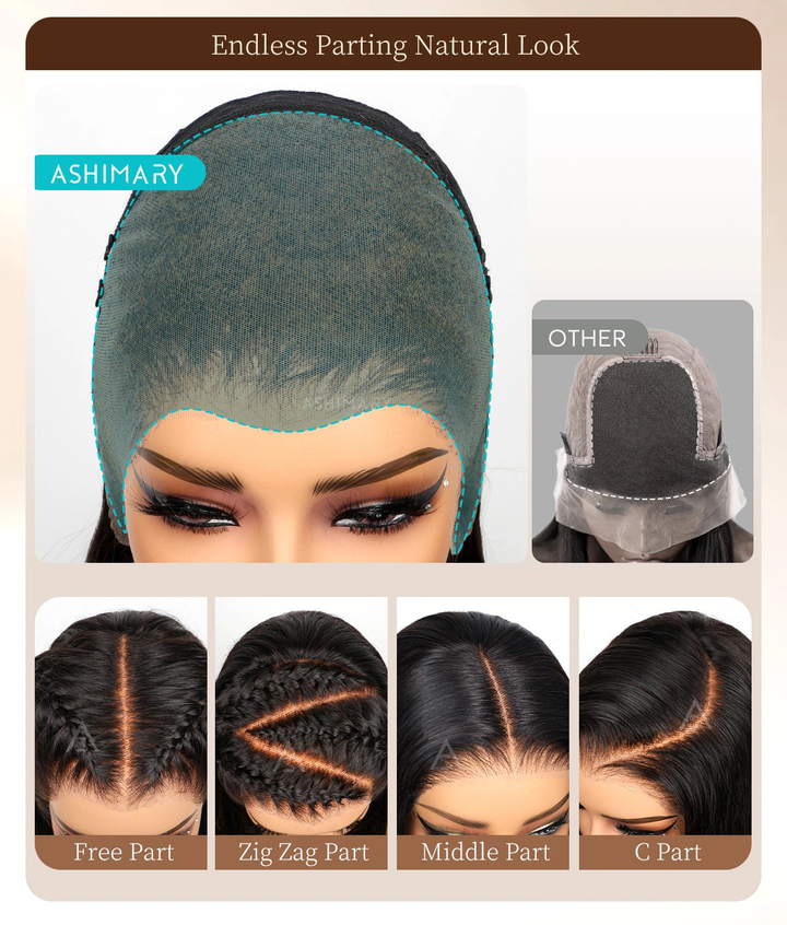 Honey Blonde Highlight Water Wave Pull Go 13x6 And Full Pull Go 13x4 Skin Lace Wig Tiny Knots Glueless Wig