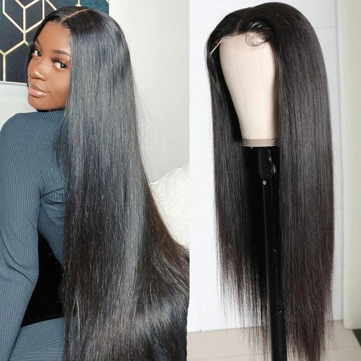 5x5 Lace Closure Wigs Human Hair Pre Plucked Straight Glueless Wigs