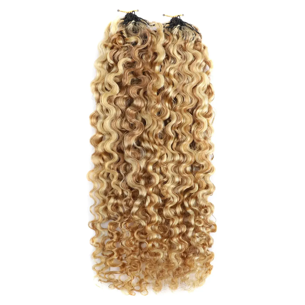 Bling Hair New In #27/613 Mixed Color Water Deep Wave Feather Crochet Human Hair Extensions