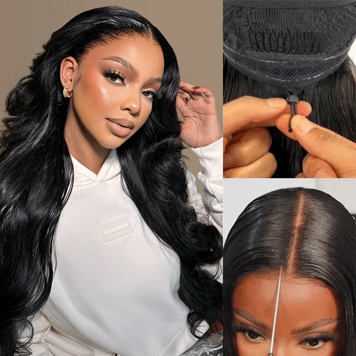 Pull & Go 13x6 13x4 Full Frontal Body Wave Glueless Lace Front Human Hair Wigs Pre-Everything