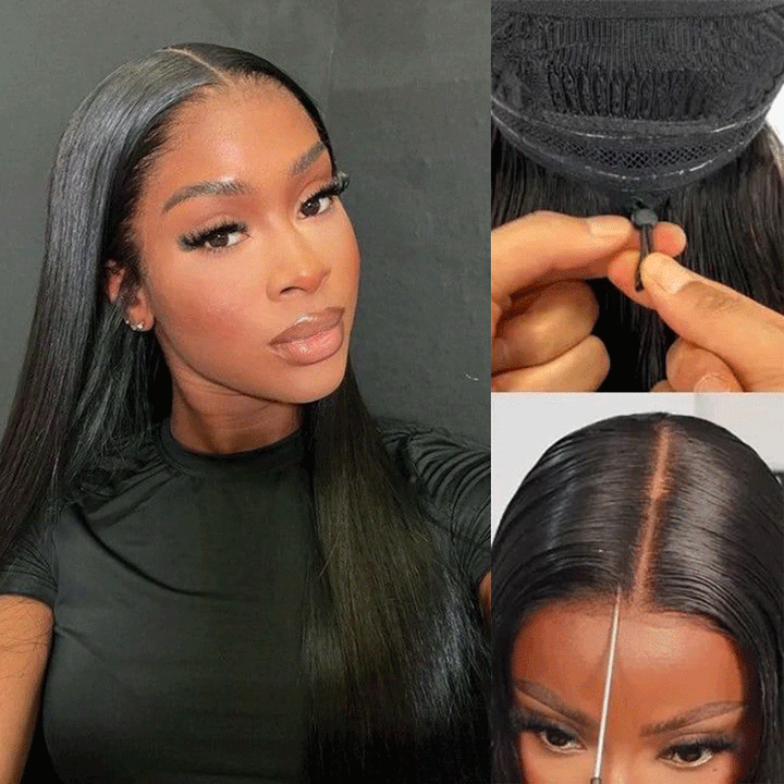 Bling Hair 13x4 13x6 Full Frontal Pull & Go Glueless Straight Human Hair Wigs Pre-Everything