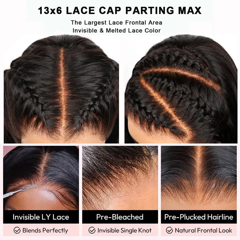 Deep Wave Pull Go Glueless 13x6 Full Lace Frontal Human Hair Wigs