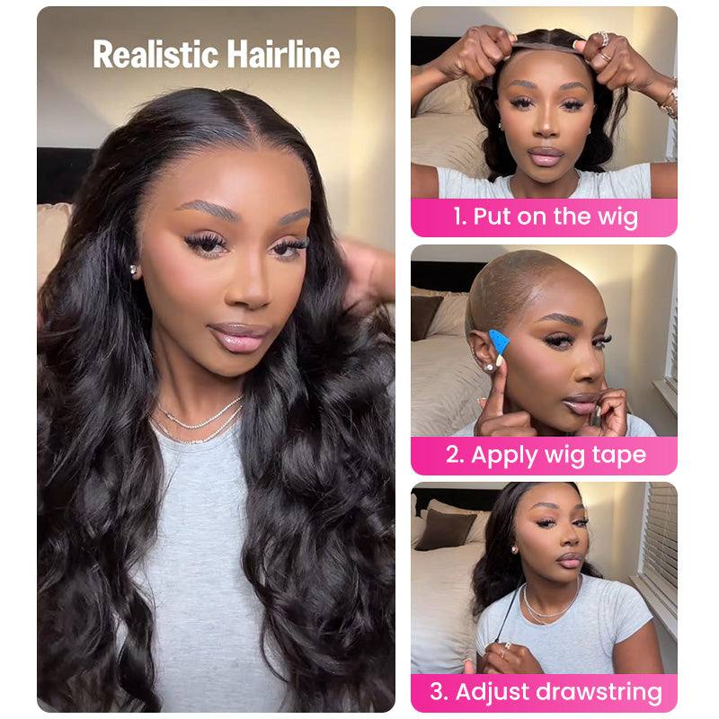 Pull & Go 13x6 13x4 Full Frontal Body Wave Glueless Lace Front Human Hair Wigs Pre-Everything