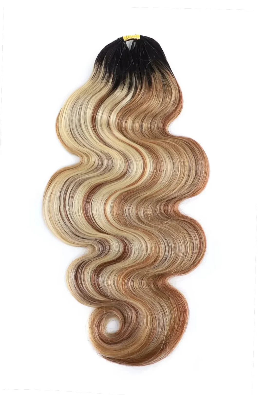New Double Drawn T-Natural Black Mixed #27/30/613 Body Wave Feather Crochet Human Hair Extensions In Bling Hair