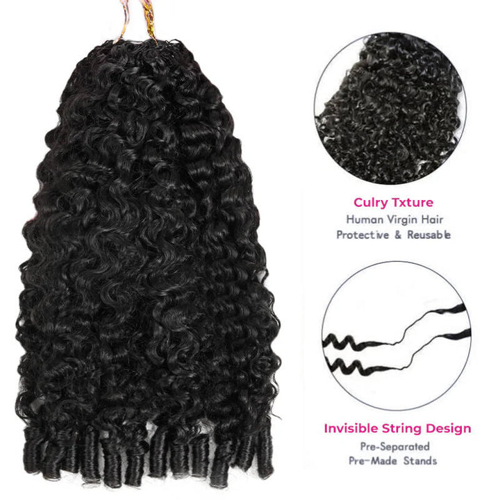 Bling Hair New In Burmese Curly Crochet Human Hair, Designed for Miracle Knots Boho Braids Plush Texture Time-Saving Wear