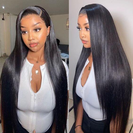 250% Density Silk Straight Super Double Drawn Hair Wig 13x4 Lace Frontal Human Hair Wigs