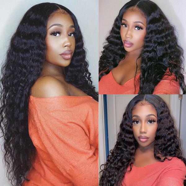 250% Loose Deep Wave Front Wig 13x4 Lace Frontal Human Hair Wigs For Women Pre Plucked Front Wig