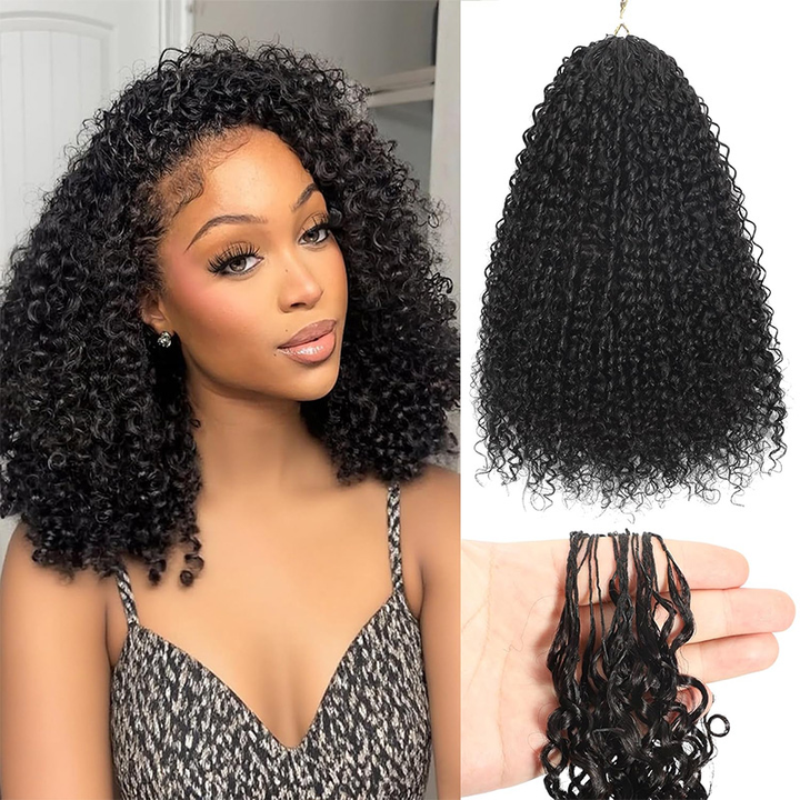 Bling Hair New In Kinky Curly Crochet Human Hair for Natural Boho Braids Miracle Knots Ready Time-Saving Pre-Separated