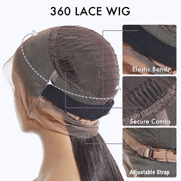 BOGO Deal Straight 360 Lace Frontal Wig 26 inch Plus Bob Wig 8 inch