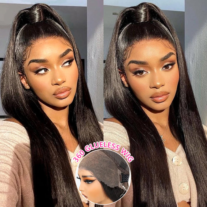 360 Transparent Lace Frontal Wigs Straight Human Hair Wigs for Ponytail Bling hair