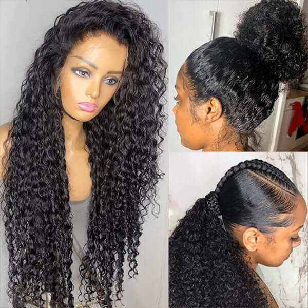 360 Water Wave Lace Frontal Wigs 100% Human Hair Wigs Preplucked With Baby Hair
