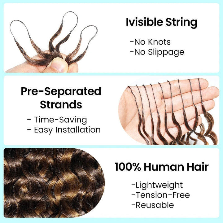 Bling Hair New In Chocolate Brown Water Wave Crochet Hair Machine Made Feather Crochet Human Hair Extension