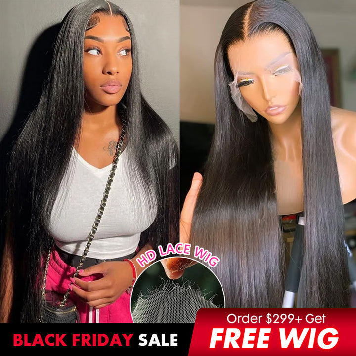 26-40Inch Long Straight HD Lace Front Human Hair Wigs