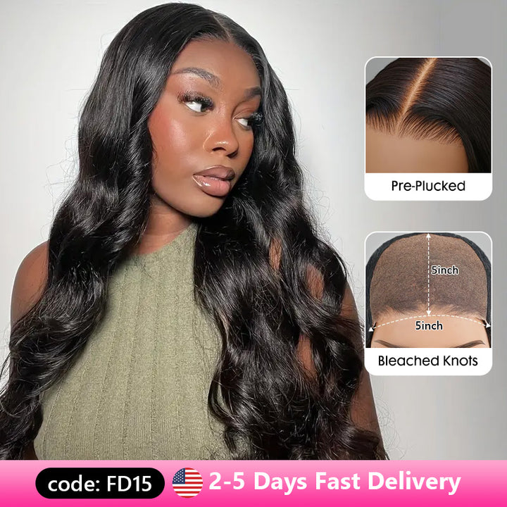 Pre-Everything Glueless 5x5 Lace Closure Human Hair Wigs Body Wave 180% Density