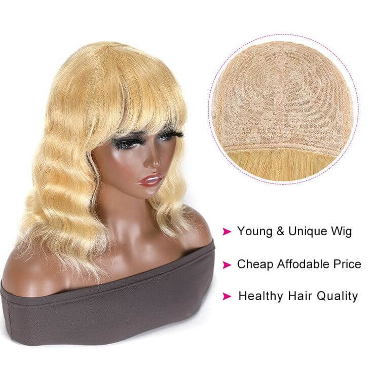 613 Body Wave Wig Glueless Short Bob Wigs 100% Human Hair Wigs Blinghair