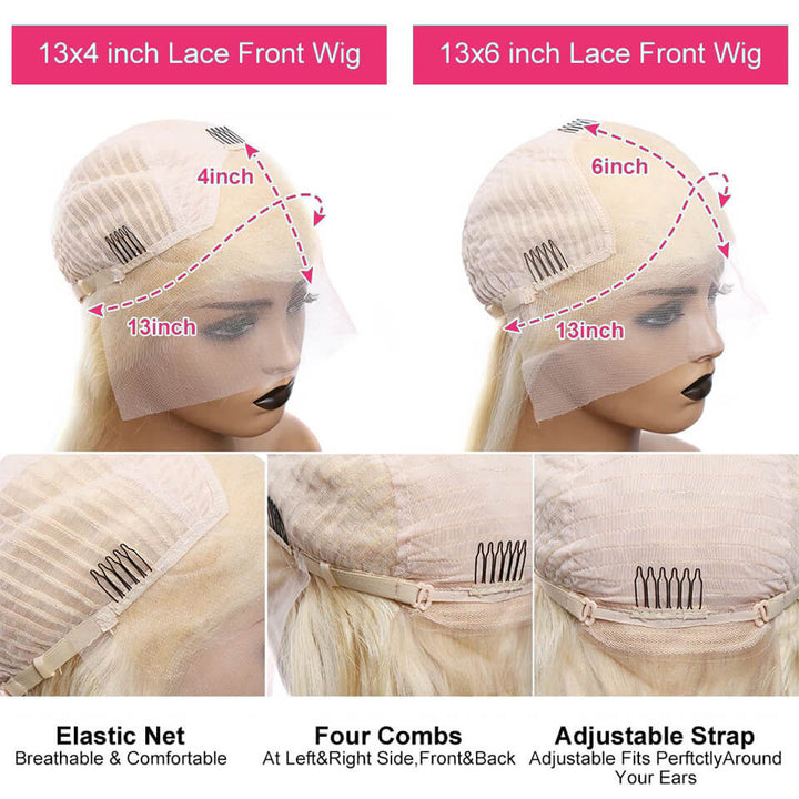 HD Transparent 13x4 13x6 613 Blonde Lace Front Human Hair Frontal Wigs 180% Density丨no code need