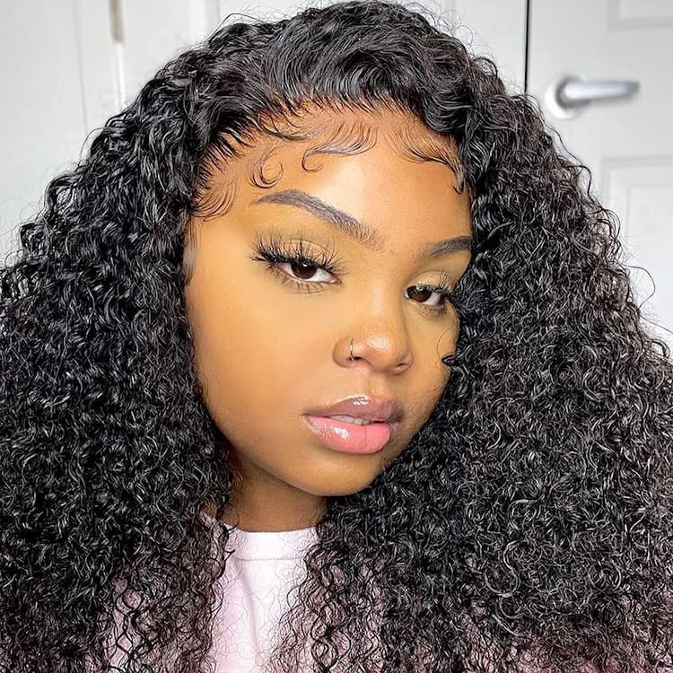 HD Kinky Curly Lace Front Wig Undetectable Lace Wigs Invisible Hairline With Baby Hair Around