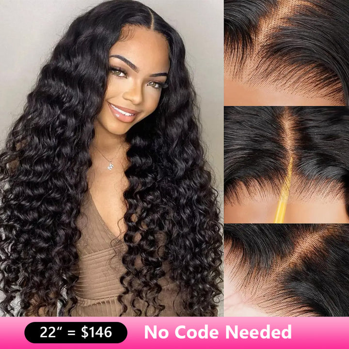 Deep Wave 7x5 6x4 Lace Closure Pre-Everything Glueless Human Hair Wigs