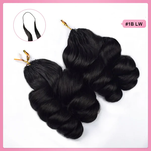 Bling Hair New In Loose Wave Crochet Hair Natural Black Human Hair Extensions