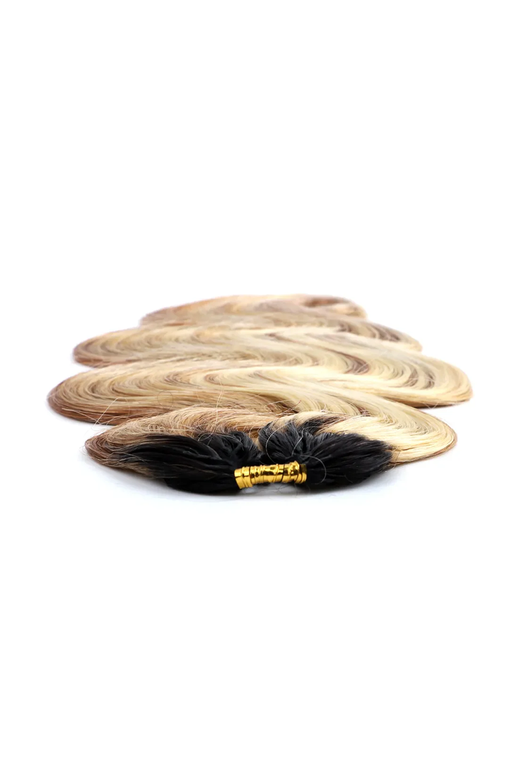 New Double Drawn T-Natural Black Mixed #27/30/613 Body Wave Feather Crochet Human Hair Extensions In Bling Hair