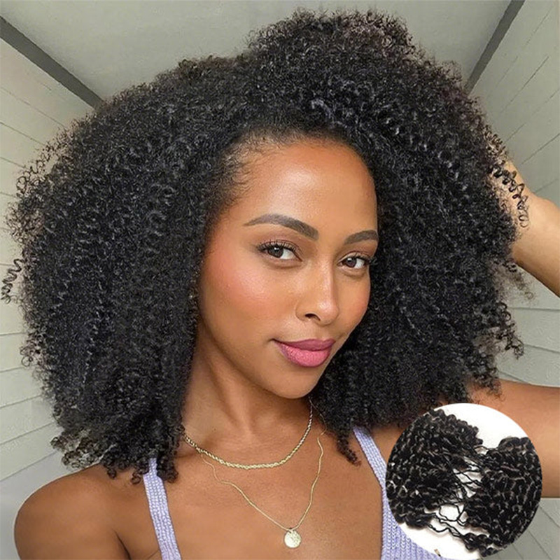 Bling Hair New In Afro Curly Crochet Human Hair for Miracle Knots, Boho Braid Ready – Time-Saving Pre-Separated Strands