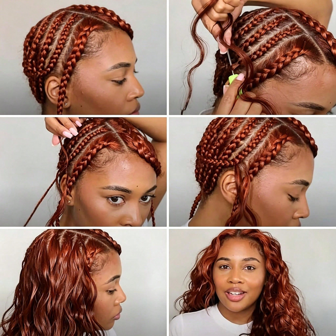 Bling Hair New In #33 Burmese Curly Crochet Human Hair For Black Women Reddish Brown Burmese Curly Crochet Hair Miracle Knots Plush Texture Time-Saving Wear[No Code Needed]