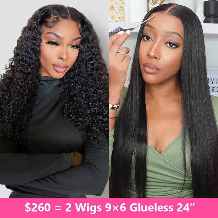 [2 Wigs = $260] 9x6 Max Lace Glueless Human Hair Wig 24"