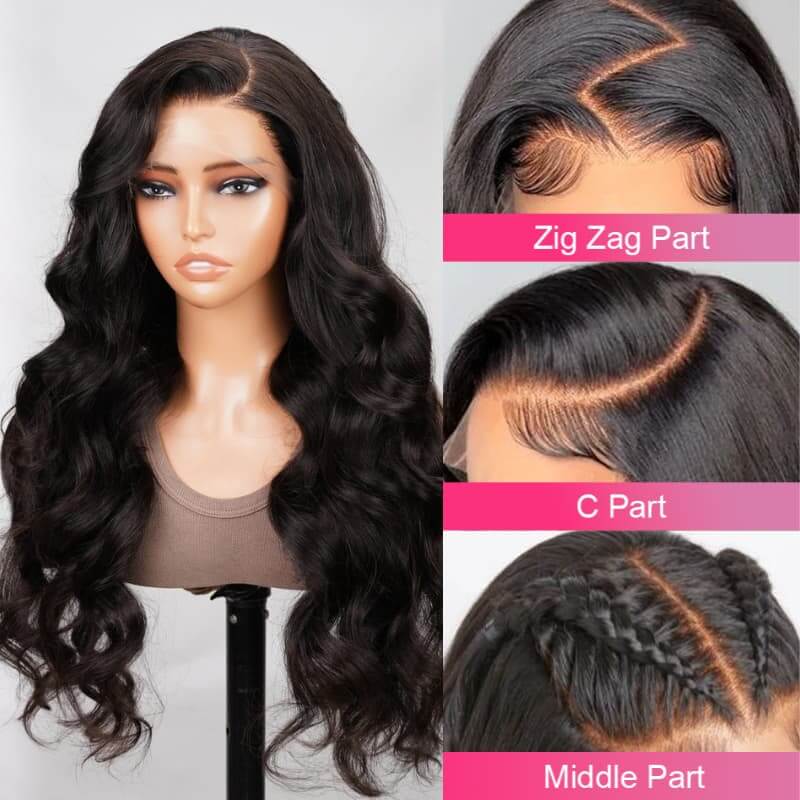 30 Inch 13x6 Body Wave Lace Front Human Hair Wigs 180% Brazilian Transparen Lace Frontal Wig For Women