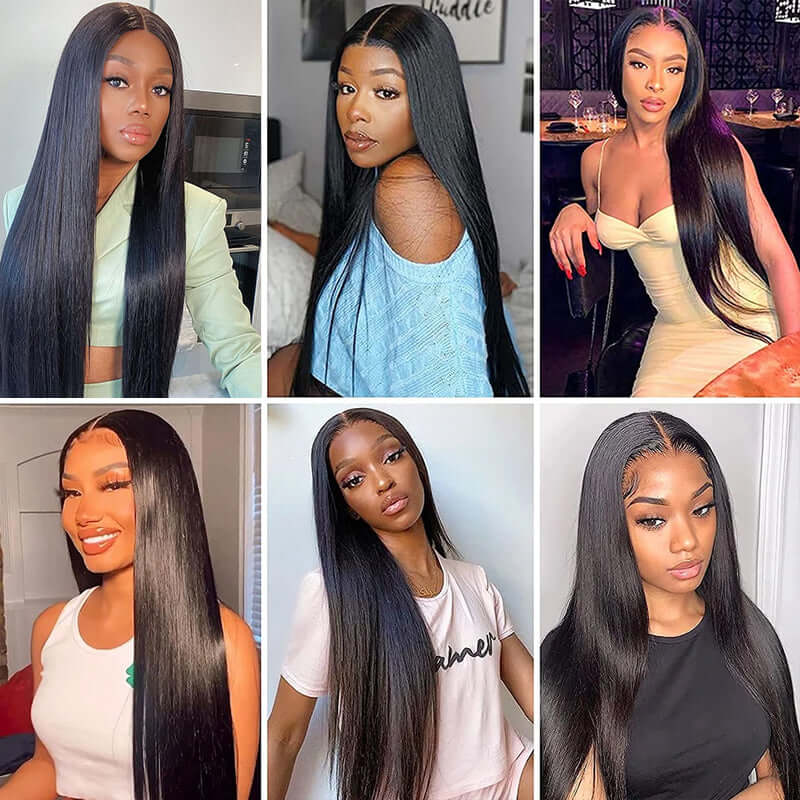 Bling Hair 13x4 HD Lace Front Wigs Straight Virgin Hair Wigs With Baby hair Melted Match All Skin