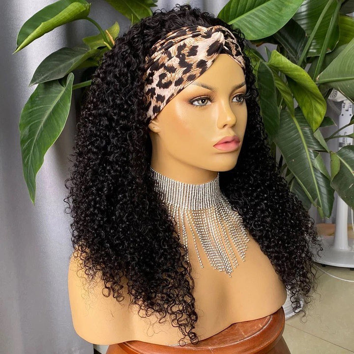 BlingHair Kinky Curly Headband Wigs Human Hair Wigs Brazilian Virgin Hair