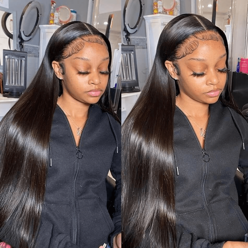 Bone Straight Crystal Lace Upgrade Hd Lace 13x4 Front Human Hair Wigs