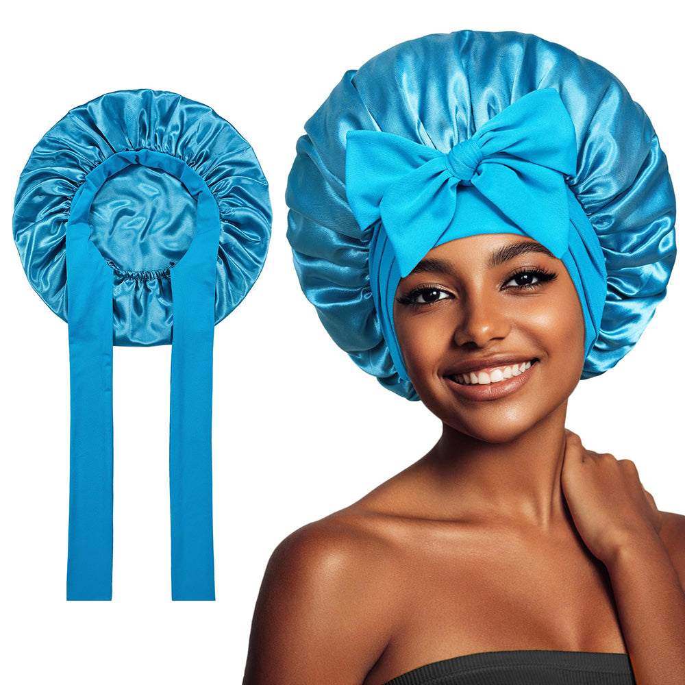 Satin Bonnet for Sleeping Double Layer Silk Night Cap Hair Bonnet