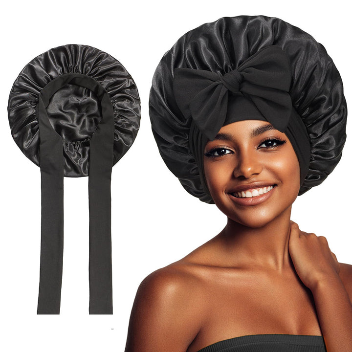 Satin Bonnet for Sleeping Double Layer Silk Night Cap Hair Bonnet