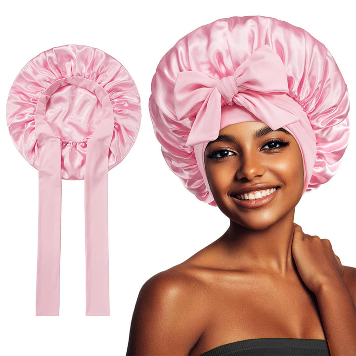 Satin Bonnet for Sleeping Double Layer Silk Night Cap Hair Bonnet