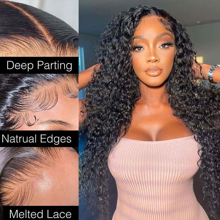 Deep Wave 5x5 Lace Closure Human Hair Wig Pre Plucked Brazilian Remy Hair