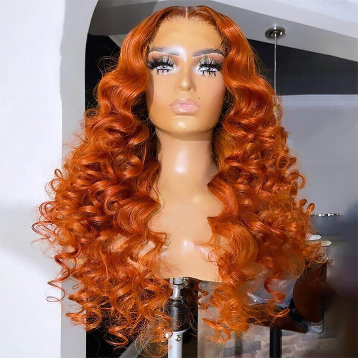 Ginger Loose Wave Wig Human Hair Front Pre-Plucked Color Wig