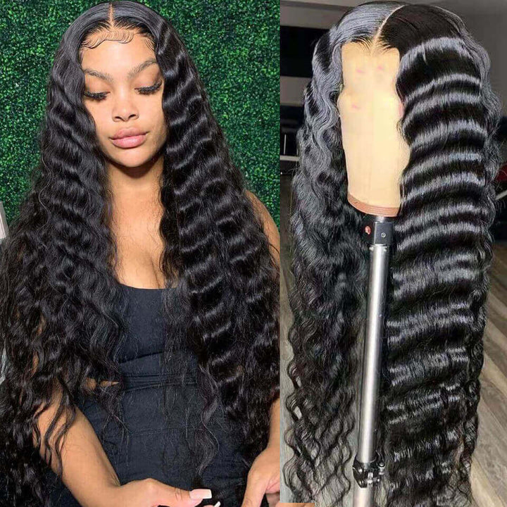 Glueless Loose Deep Wave Wigs Virgin Human Hair HD 4*4/13*4 Lace Wig Pre Plucked Hairline