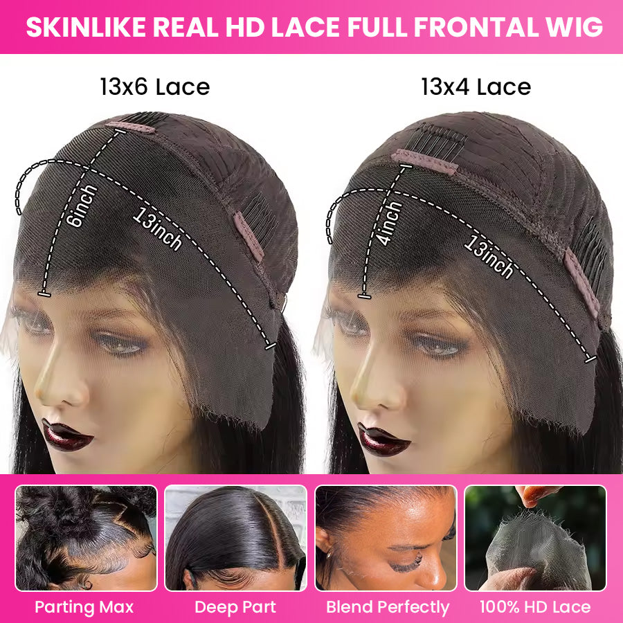 Kinky Curly Undetectable HD 13x4 13x6 Full Lace Frontal Human Hair Wigs