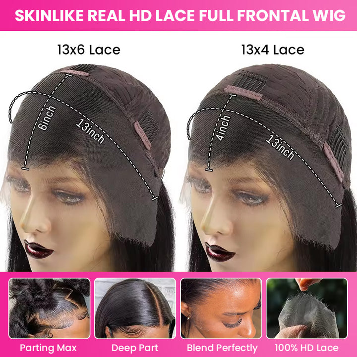 Kinky Curly Undetectable HD 13x4 13x6 Full Lace Frontal Human Hair Wigs