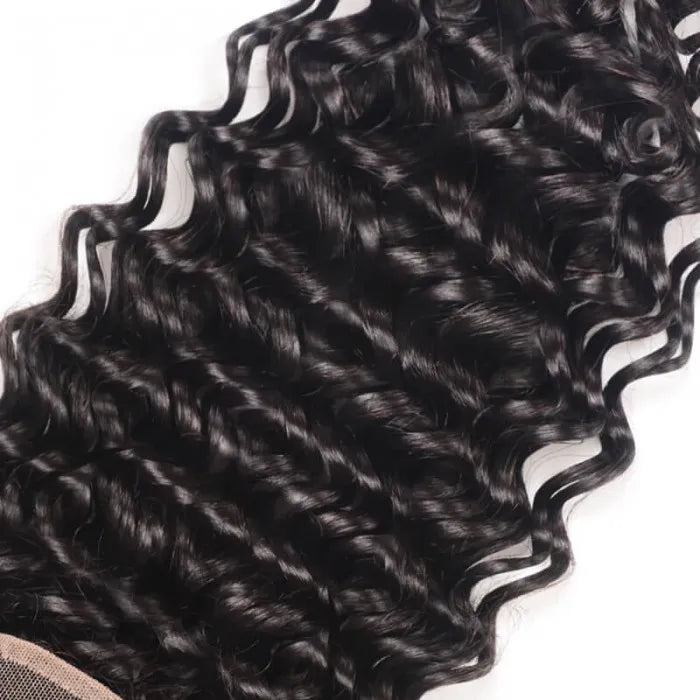 HD Deep Wave 5x5 Lace Closure Pre Plucked with Baby Hair Free Part Human Hair