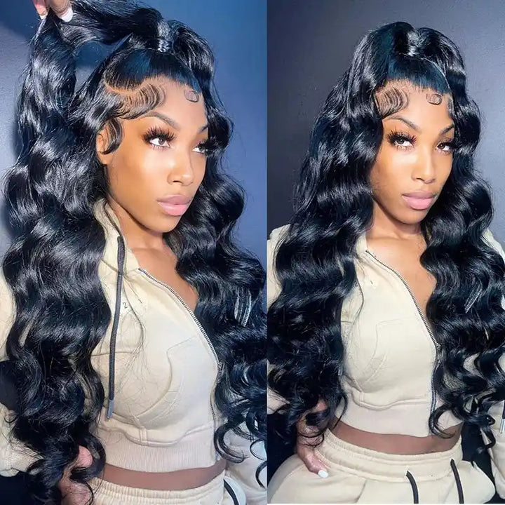HD Lace Wigs Double Drawn Hair Loose Wave Virgin Hair Wig Melted Match All Skin