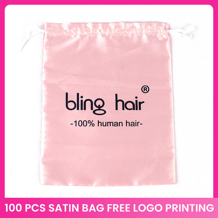 100 Pcs Satin Bags with Drawstring for Hair Storage Wholesale Customized Logo