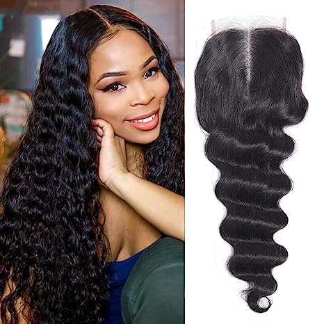 Loose Deep HD 5x5 Lace Closure Pre Plucked with Baby Hair Free Part Human Hair
