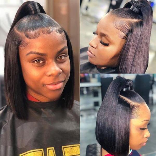 Pre-Styled Ponytail Glueless Straight 5x5 Undetectable Lace Wig What You See Is What You Get
