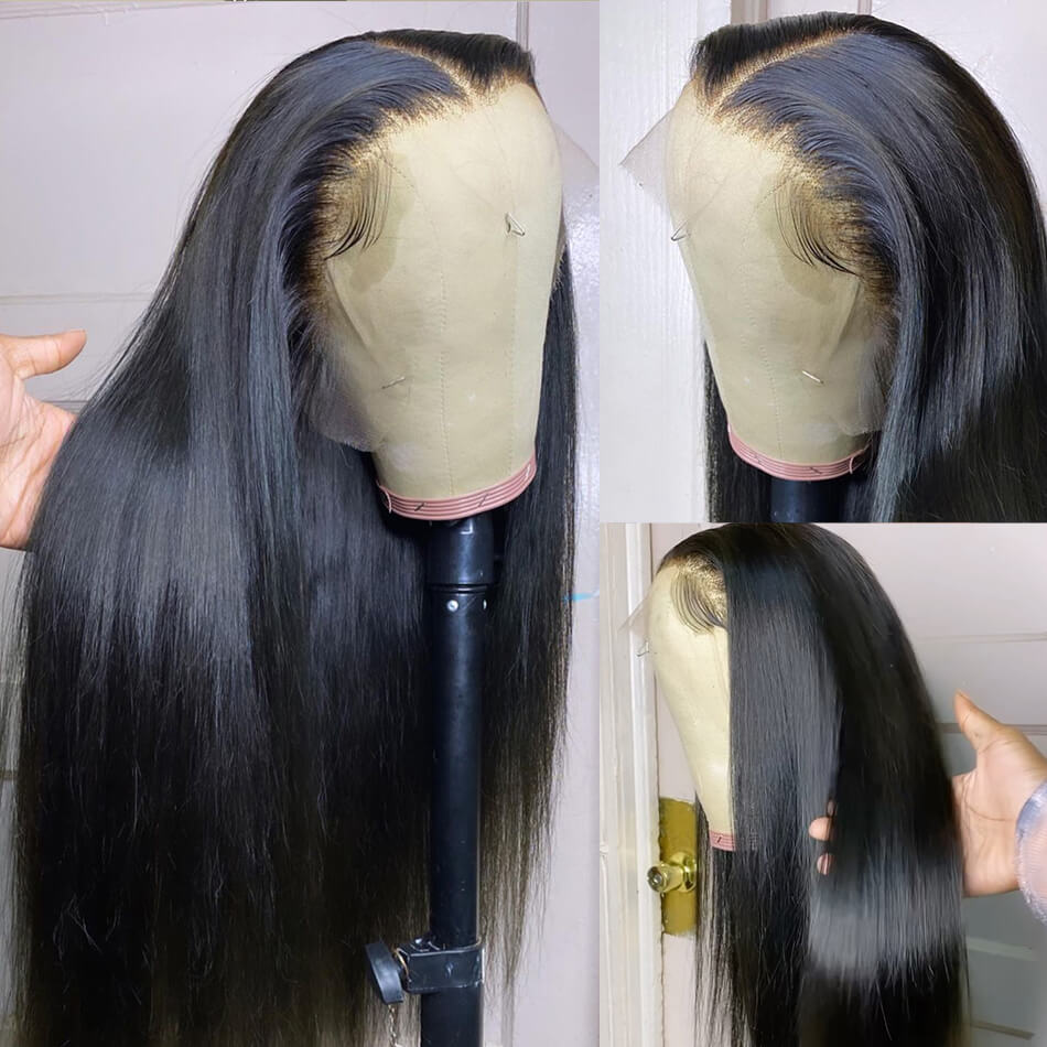 30 Inch 13x6 Bone Straight Lace Front Human Hair Wigs 180% Transparen Lace Wig Clearance sale