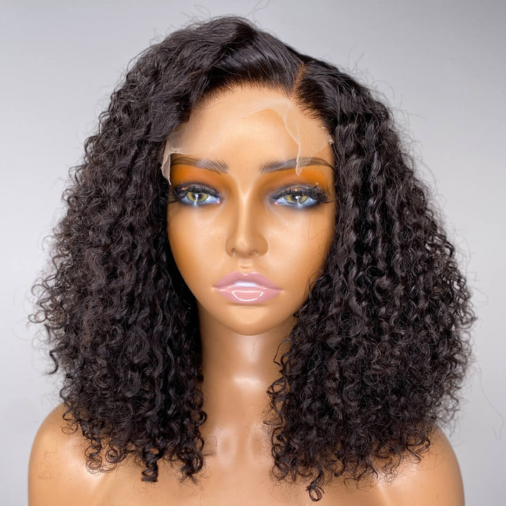 Natural Look Spiral Curly Lace Bob Wig 100% Human Hair
